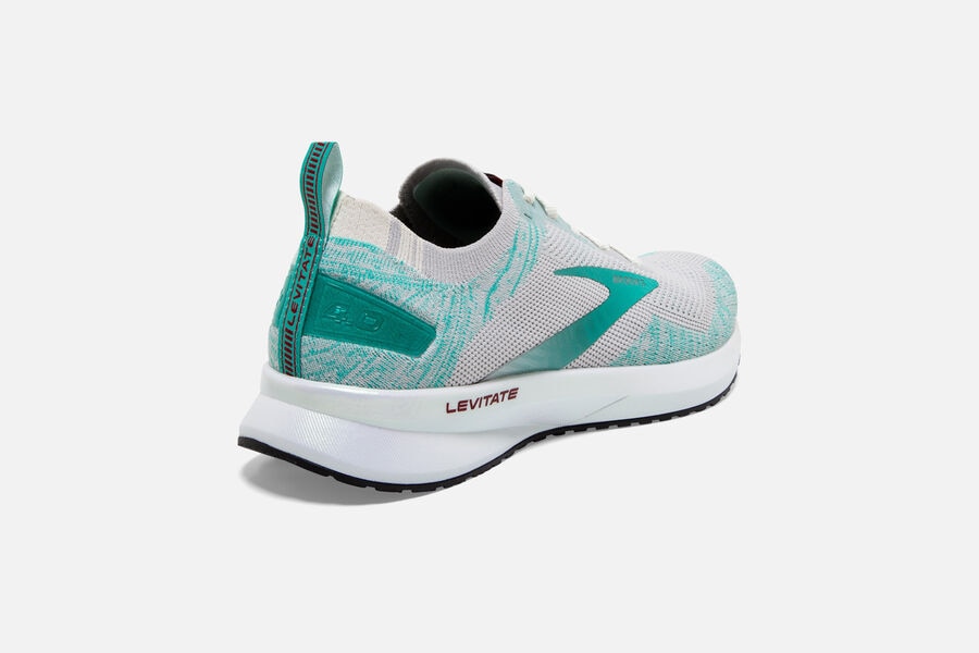 Levitate 4 Road Brooks Running Shoes NZ Womens - Grey/Turquoise - AHLIQG-361